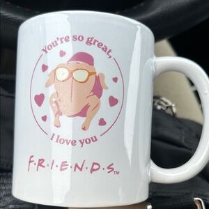 FRIENDS White Mug with Pink Turkey Graphic
